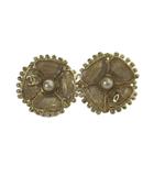 シャネル CHANEL スタッド ピアス アクセサリー 両耳用 クローバー ココマーク フェイクパール F23K シャンパンゴールド色 /MQ ☆AA★ ■OH