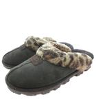 アグ UGG COQUETTE サボサンダル スエード ボア レオパード柄 1003649 25 茶色 ブラウン /MG