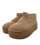 アグ UGG Classic Ultra Mini Platform ムートンブーツ ボア 厚底 25 ベージュ 1135092 /FF