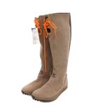 アディダスオリジナルス adidas originals ロングブーツ レースアップ トレフォイル ロゴ スエード 23cm ベージュ /FF