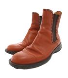 トッズ TOD'S サイドゴアブーツ ショート レザー 36 茶 ブラウン /FF