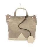 美品 COAL 2WAY TOTE BAG M ショルダー トートバッグ キャンバス レザー ライトベージュ 白 ホワイト 381-07017 /YJ
