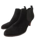 ランバンオンブルー LANVIN en Bleu ショートブーツ サイドゴア ハイヒール スエード 24.5 黒 ブラック /FF