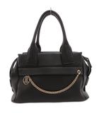 ランバン LANVIN 2WAY ハンドバッグ ショルダー 手提げ 斜め掛け ロゴ レザー チェーン 黒  ブラック /FF