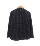 ニューヨーカー NEWYORKER シャツ 長袖 チェック L 紺 ネイビー /MG