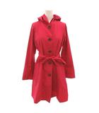 ブルーレーベルクレストブリッジ BLUE LABEL CRESTBRIDGE レインコート フード 雨具 ベルト ロゴ ひざ丈 36 ピンク /FF
