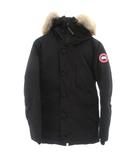 カナダグース CANADA GOOSE JASPER PARKA ジャスパー ダウンコート フード コヨーテファー ロゴ ワッペン 刺繍 ひざ丈 XS 黒 ブラック /FF