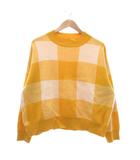 ビームスハート BEAMS HEART ジャカード チェックニット プルオーバー 黄 イエロー /MG