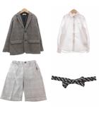ビーミングバイビームス B:MING LIFE STORE by BEAMS 3点セット まとめ セレモニー TR テーラードジャケット ハーフパンツ シャツ 130 白 ホワイト グレー /MG