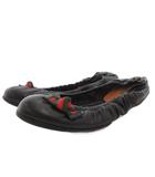 グッチ GUCCI シェリーライン バレエシューズ パンプス フラット レザー リボン 36 黒 ブラック 258438 /FF