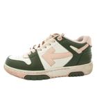 オフホワイト OFF WHITE Out Of Office スニーカー シューズ ローカット レザー 38 グリーン ピンク ホワイト /FF