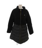 ケイトスペード KATE SPADE ボア切替ダウンコート ジップアップ ロゴ ロング 160 黒 ブラック /FF