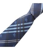 バーバリー BURBERRY ネクタイ レギュラータイ シルク ホースロゴ チェック 青 ブルー /FF