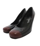 シャネル CHANEL パンプス キャップトゥ  ピンヒール ココマーク レザー35.5 黒 ブラック /FF