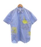 コムデギャルソンシャツ COMME des GARCONS SHIRT 24SS シャツ カジュアル 半袖 ペイント加工 M 青 ブルー FM-B034 /FF