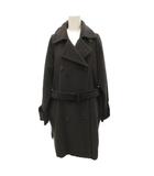 マックスマーラ MAX MARA 白タグ ヴィンテージ アルスターコート ロング ダブル ベルテッド ウール カシミヤ混 ビーバー加工 38 グレー /JS