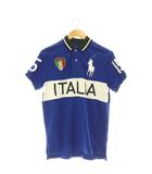 ポロ バイ ラルフローレン Polo by Ralph Lauren ポロシャツ カットソー 半袖 鹿の子 イタリア ビッグポニー ワッペン M ブルー マルチカラー /CX