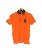 ポロ バイ ラルフローレン Polo by Ralph Lauren ポロシャツ 半袖 鹿の子 ビッグポニー ワッペン S オレンジ ネイビー ホワイト /CX