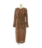 ミッソーニ MISSONI アンサンブルニット ワンピース ロング カットソー 長袖 ジグザグ柄 42 マルチカラー /DO