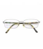 バーバリー BURBERRY メガネ スクエア 眼鏡 度入り 55□17 145 シルバー色 緑 グリーン B 1287TD /SR