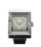 グッチ GUCCI Gフレーム 腕時計 ウォッチ スクエア クォーツ 128.5 文字盤GG柄 シルバーカラー /MG ☆AA★