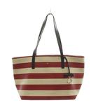 ケイトスペード KATE SPADE トートバッグ ショルダーバッグ ハンドバッグ ボーダー PVC レザー 赤 レッド 白 ホワイト /AN