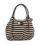ケイトスペード KATE SPADE ハンドバッグ 手提げ ロゴ ボーダー ナイロン ブラック ホワイト /FF