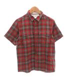 ホワイトマウンテニアリング White Mountaineering シャツ 半袖 チェック柄 M 赤 レッド /FF