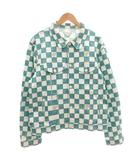 ルイヴィトン LOUIS VUITTON 21AW ダミエ 総柄プリント デニム トラッカージャケット ブルゾン LVロゴ 56 白 ホワイト 緑 グリーン /FF ☆AA★