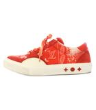 ルイヴィトン LOUIS VUITTON LV オリ ライン スニーカー ローカット モノグラム バンダナ柄 9 赤 レッド /TK ☆AA★