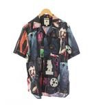 Bristum 1-Pocket Service Straig アロハシャツ カジュアルシャツ 半袖 総柄 XL 黒 ブラック 紺 ネイビー D17061-C317-B527 /HN