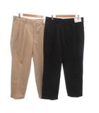 ユニクロ UNIQLO タグ付き 2点セット イージーケアツータックチノパンツ 88 ベージュ ブラック 321-444595 /MX