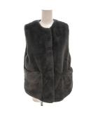 ザラ ZARA エコファーベスト ジレ ノーカラー グレー 13-14 164cm /FF