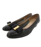 サルヴァトーレフェラガモ Salvatore Ferragamo パンプス ヴァラリボン レザー 6 黒 ブラック /FF