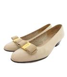 サルヴァトーレフェラガモ Salvatore Ferragamo パンプス ヴァラリボン レザー 6 ベージュ /FF