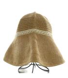 アシーナ ニューヨーク Athena New York 帽子 麦わら帽子 ストローハット レース ロゴ 茶色 ブラウン /XZ ■SM3