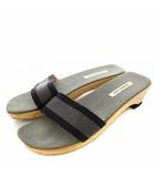 エルメス HERMES マルジェラ期 フールトゥライン サンダル ミュール ウッドソール 36 グレー /☆G