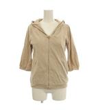 フランシュリッペ franche lippee パーカー スウェット ジップアップ 七分袖 M ベージュ /☆G