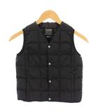 ダウンベスト Vネック ワンカラー ショート丈 ナイロン 130cm 黒 ブラック /BB