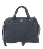 アネロ anello 2WAY ボストンバッグ ハンドバッグ ショルダーバッグ ワンカラー ロゴ プリント 紺 ネイビー /BB