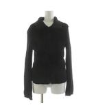 バーバリーブルーレーベル BURBERRY BLUE LABEL ニットジャケット ブルゾン ジップアップ ラビットファー ニット切替 M 黒 ブラック FBF39-689 /KU