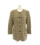 バーバリーズ Burberrys ノーカラージャケット ヴィンテージ ウール アウター 9 ベージュ チェック FJ306-701 /YM