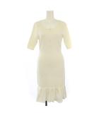 キャサリン・マランドリーノ CATHERINE MALANDRINO ニット ワンピース 半袖 ひざ丈 S 白 /BM