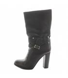 マークバイマークジェイコブス MARC by MARC JACOBS ショートブーツ チャンキーヒール レザー 37.5 黒 ブラック /AN27