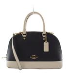 コーチ COACH Mini Sierra ハンドバッグ ショルダーバッグ 2way レザー バイカラー 紺 ネイビー 白 ホワイト F24589 /AN6