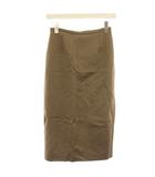 ユナイテッドアローズ UNITED ARROWS タイトスカート 36 茶 ブラウン 無地 ミモレ ロング カットオフ ナイロン /HN