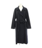 スプリングコート トレンチコート 36 紺 ネイビー ロング リボンベルト /HN