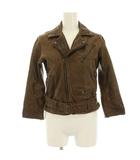 子供服 ライダースジャケット レザージャケット ダブル 130 茶 ブラウン /HN