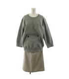 18AW 3WAYドッキングスウェット ワンピース ロング 長袖 36 グレー ベージュ S52CT0339 /AN47