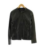 シャマ SHAMA シングルライダースジャケット ジップアップ 牛革 38 黒 ブラック /KU